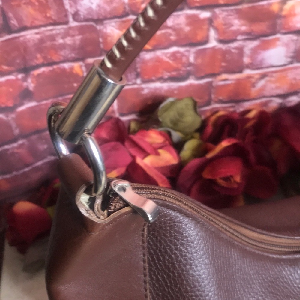 🌟Rossi & Caruso Argentina Brown Pebbled Leather Hobo Bag - Picture 3 of 10